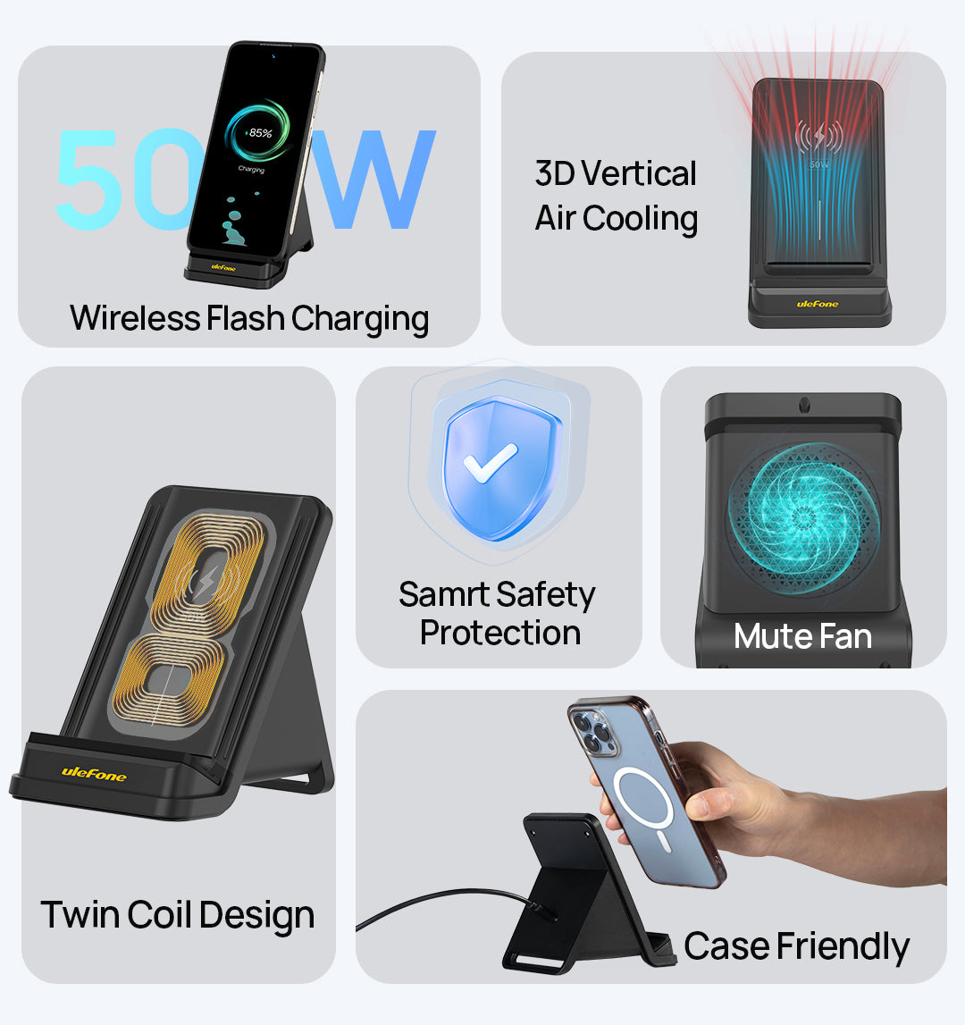 50W Wireless Charging Stand WCS01