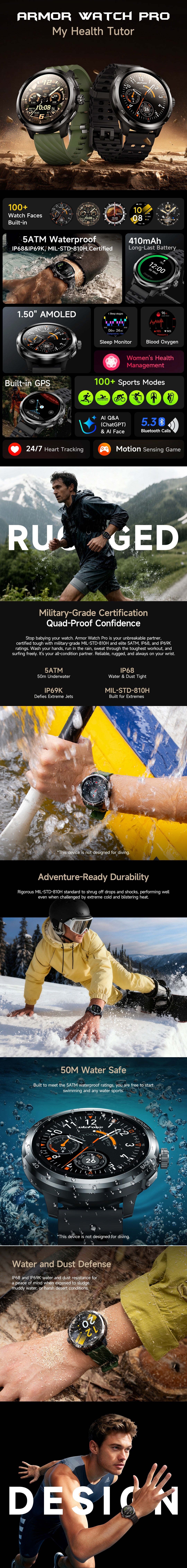 Ulefone Armor Watch Pro 2條錶帶