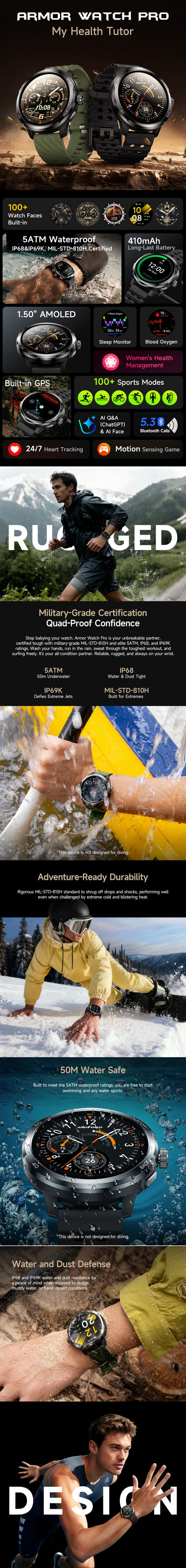 Ulefone Armor Watch Pro 2條錶帶