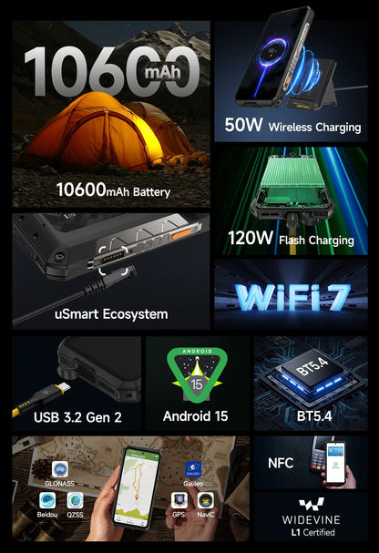 Ulefone Armor 28 Ultra Thermal Version 5G | 16GB/1TB 6.67" 120Hz AMOLED 10600mAh 25Hz熱感 夜視 1.04"背屏 Widevine L1 WiFi7 USB3.2 快門鍵 AI工具 三防手機 Rugged Phone